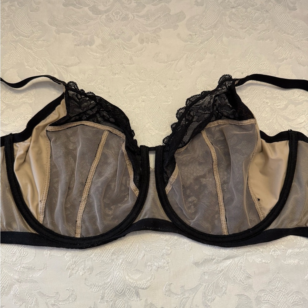 Natori Bra 40DDD Statement Full Fit Lace Unlined Underwire 746211 Black - Picture 4 of 9